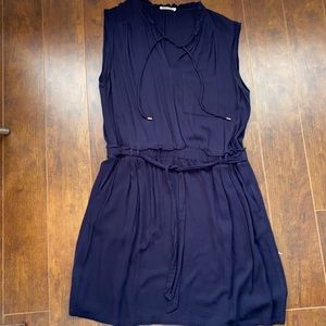 Navy Promod dress with belted waist and pockets! - Sz 12